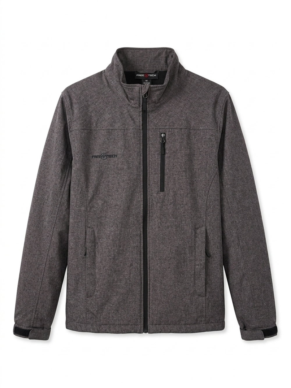 FreeTech Men's Gray Lightweight Jacket with Zipper Chest Pocket
